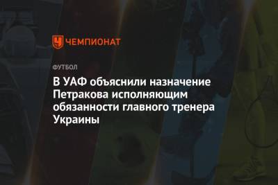В УАФ объяснили назначение Петракова исполняющим обязанности главного тренера Украины