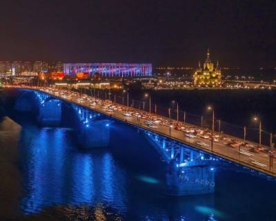 Подсветку Канавинского моста смонтировали в Нижнем Новгороде