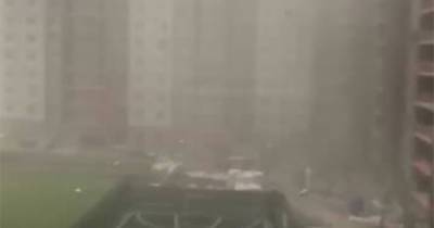 Первые последствия урагана в Москве попали на видео
