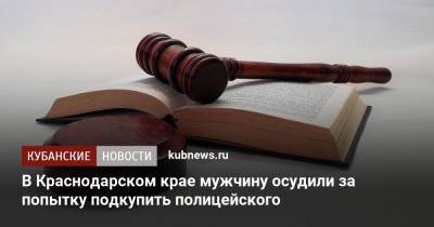 В Краснодарском крае мужчину осудили за попытку подкупить полицейского