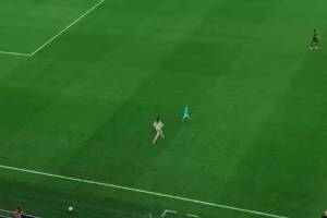 Двухлетний ребенок выбежал на футбольное поле во время матча