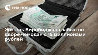 МВД: житель Биробиджана в спешке забыл чемодан с 15 миллионами рублей во дворе