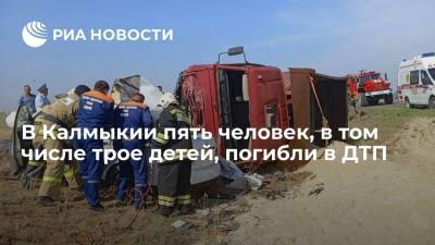 В Калмыкии пять человек, в том числе трое детей, погибли в ДТП с грузовиком