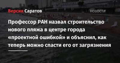 Профессор РАН назвал строительство нового пляжа в центре города «проектной ошибкой» и объяснил, как теперь можно спасти его от загрязнения