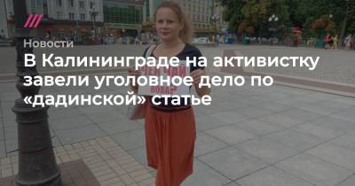 В Калининграде на активистку завели уголовное дело по «дадинской» статье