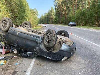 В Касимовском районе перевернулся автомобиль, пострадал водитель