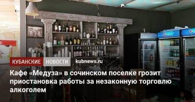 Кафе «Медуза» в сочинском поселке грозит приостановка работы за незаконную торговлю алкоголем