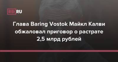 Глава Baring Vostok Майкл Калви обжаловал приговор о растрате 2,5 млрд рублей