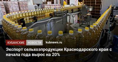 Экспорт сельхозпродукции Краснодарского края с начала года вырос на 20%