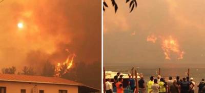 Лесные пожары в Турции: огонь приблизился к ТЕС, эвакуировали тысячи человек