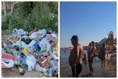 Отдыхающие превратили одесский пляж в помойку, видео: "приносят еду, а уносить мусор не хотят"