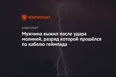 Мужчина выжил после удара молнией, разряд которой прошёлся по кабелю геймпада