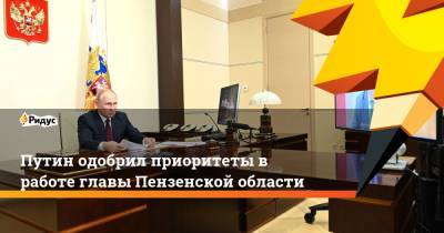 Путин одобрил приоритеты в работе главы Пензенской области