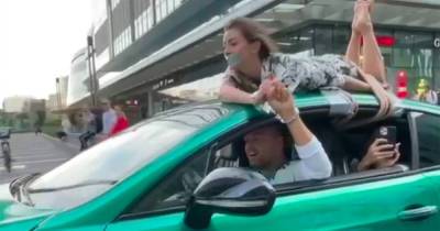 Московский блогер привязал девушку к крыше автомобиля и проехался по городу