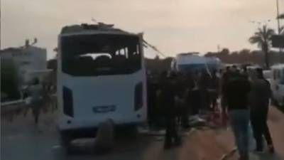 Появилось видео с места ДТП с автобусом в Турции, где погибли три россиянина