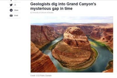 Геологи попытались раскрыть загадку исчезнувшего времени Гранд-Каньона