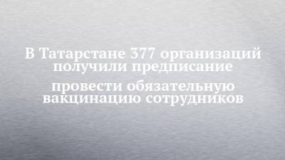 В Татарстане 377 организаций получили предписание провести обязательную вакцинацию сотрудников