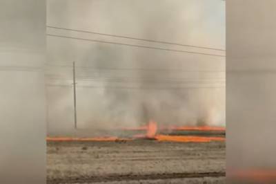 В Башкирии сняли на видео огненное торнадо