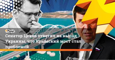 Сенатор Цеков ответил на выпад Украины, что Крымский мост стал проблемой