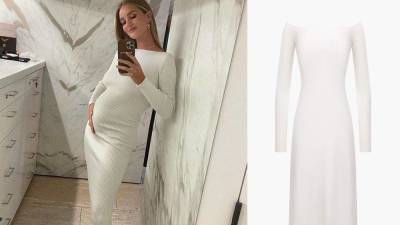 Белое платье — лучший способ объявить миру о том, что вы беременны. Рози Хантингтон-Уайтли об этом знает