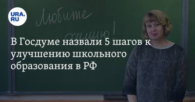 В Госдуме назвали 5 шагов к улучшению школьного образования в РФ
