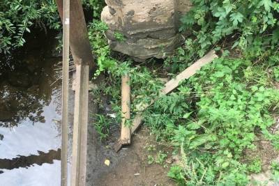 Власти назвали «свинтусами» вандалов, разгромивших свежеотремонтированный мост в Сольцах