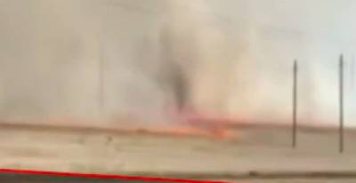 В Башкирии по полям кружился ужасающий огненный смерч