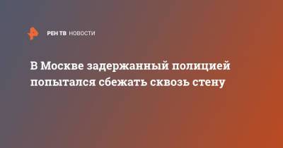 В Москве задержанный полицией попытался сбежать сквозь стену