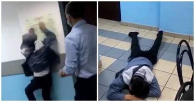 Мигрант сымитировал нападение полицейских, с разбега ударившись головой об стену