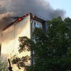 В киевской многоэтажке произошел пожар. Фото