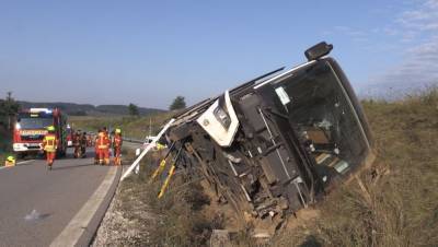 В Германии в аварию попал автобус с туристами, есть пострадавшие