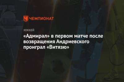 «Адмирал» в первом матче после возвращения Андриевского проиграл «Витязю»