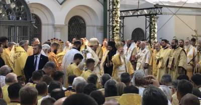 Вселенский Патриарх с митрополитом Епифанием отслужили соборную литургию в Софии Киевской (ФОТО, ВИДЕО)