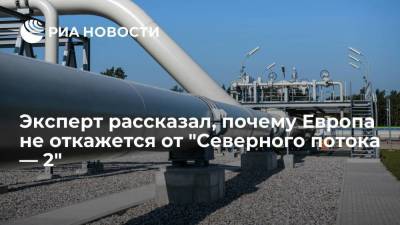 Экономист Белоглазов: "Северный поток — 2" повысит предсказуемость поставок газа в Европу