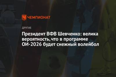 Президент ВФВ Шевченко: велика вероятность, что в программе ОИ-2026 будет снежный волейбол