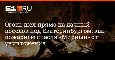 Огонь шел прямо на дачный поселок под Екатеринбургом: как пожарные спасли «Мирный» от уничтожения