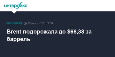 Brent подорожала до $66,38 за баррель