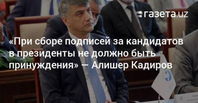 «При сборе подписей за кандидатов в президенты не должно быть принуждения» — Алишер Кадиров