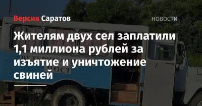 Жителям двух сел заплатили 1,1 миллиона рублей за изъятие и уничтожение свиней