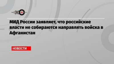 Владимир Путин - Олег Сыромолотов - МИД России заявляет, что российские власти не собираются направлять войска в Афганистан - echo.msk.ru - Россия - Афганистан