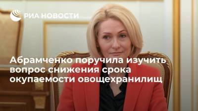 Вице-премьер Виктория Абрамченко поручила изучить меры для снижения срока окупаемости овощехранилищ