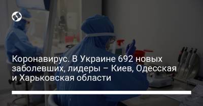 Коронавирус. В Украине 692 новых заболевших, лидеры – Киев, Одесская и Харьковская области
