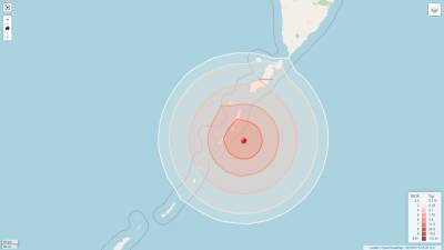 В районе северных Курил произошло землетрясение магнитудой 6.1