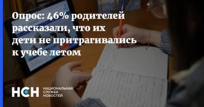 Опрос: 46% родителей рассказали, что их дети не притрагивались к учебе летом