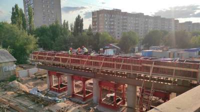 Воронежцы показали строящийся в рамках реконструкции Остужевской развязки мост