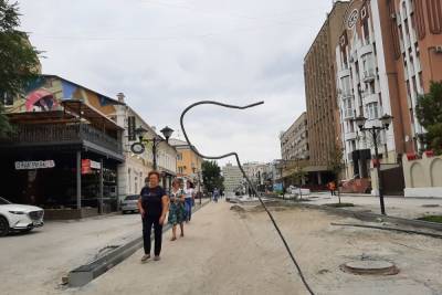В центре Саратова на пешеходной зоне появилась металлическая кобра