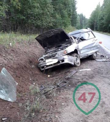 В Приозерском районе «ВАЗ» не справился с управлением и вылетел в кювет — фото