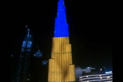 В ОАЭ самый высокий небоскреб засиял цветами Украины