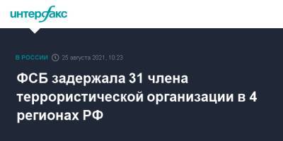 ФСБ задержала 31 члена террористической организации в 4 регионах РФ