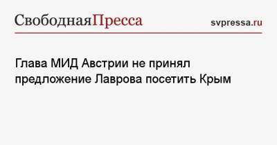 Глава МИД Австрии не принял предложение Лаврова посетить Крым